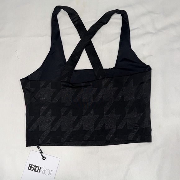 BEACH RIOT Katya Top in Gunmetal Houndstooth, SMALL - Picture 4 of 8